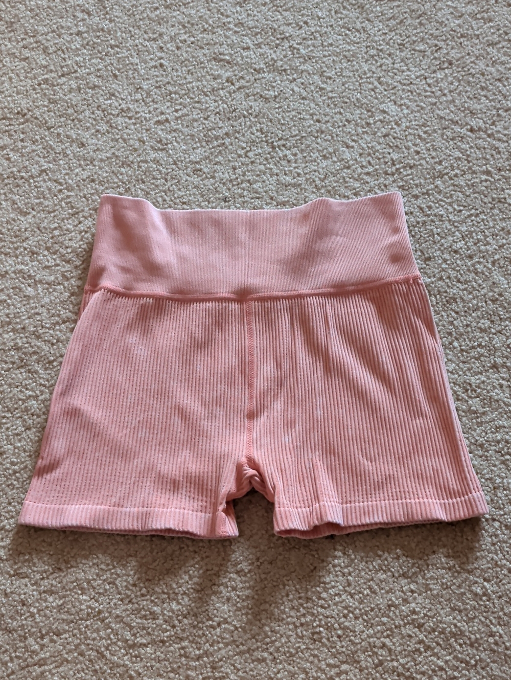Forever 21 Ribbed High-Waist Pink Bike Shorts